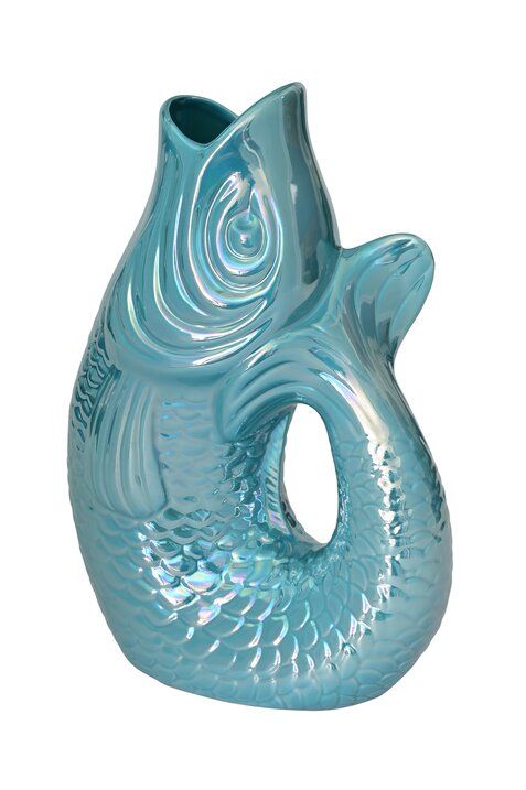 Monsieur Carafon, Fisch Vase L blau